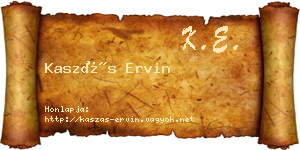 Kaszás Ervin névjegykártya