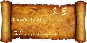 Kaszás Ervin névjegykártya
