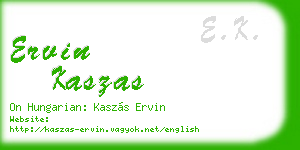ervin kaszas business card